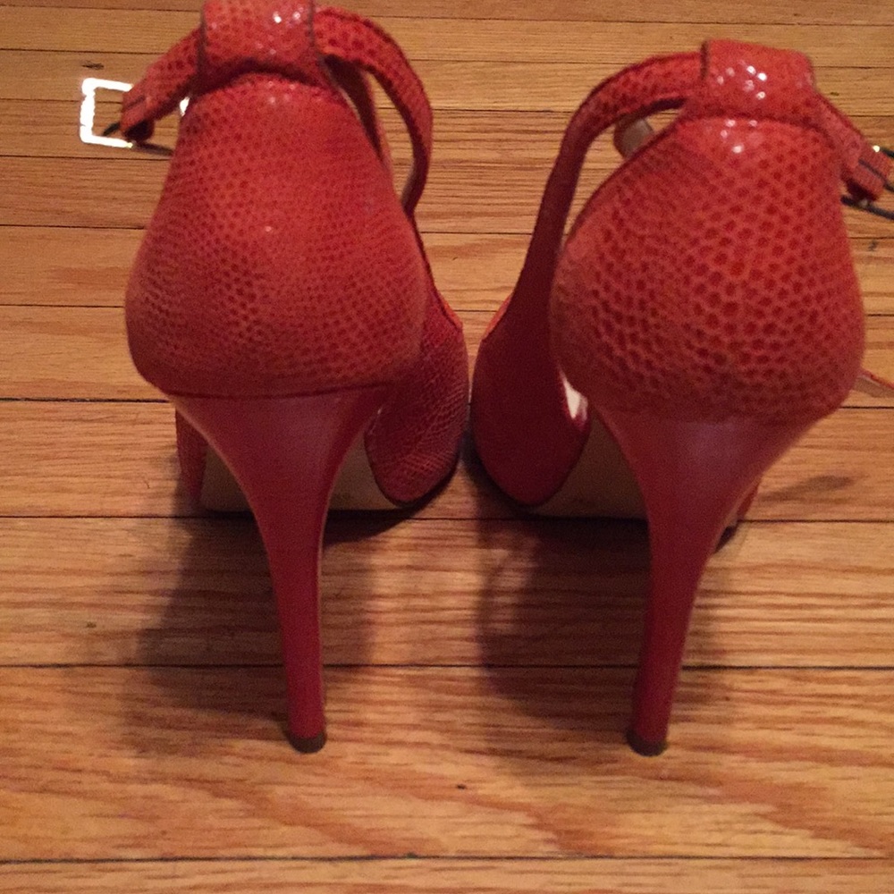 Orange leather heels - Picture 4 of 6